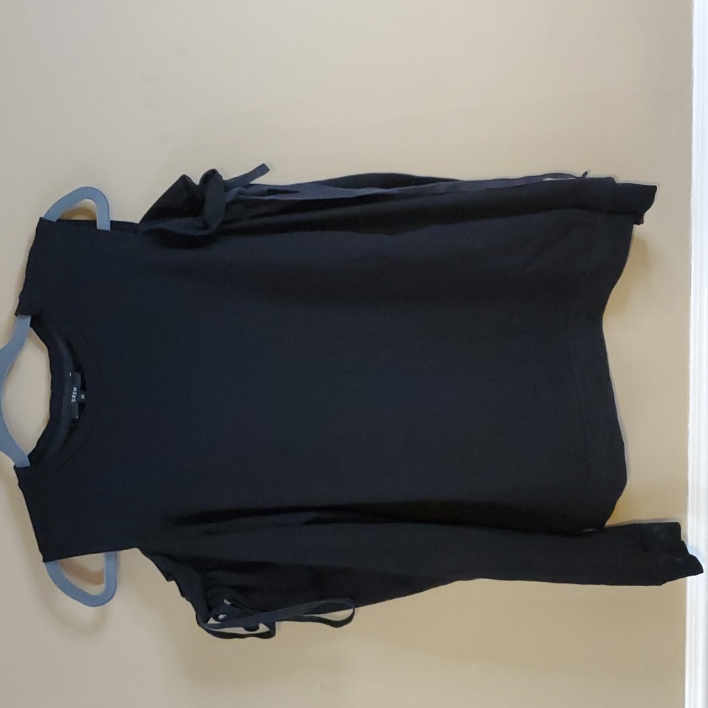 Drew Black Drawstring Cold Shoulder Sweatshirt Si… - image 2